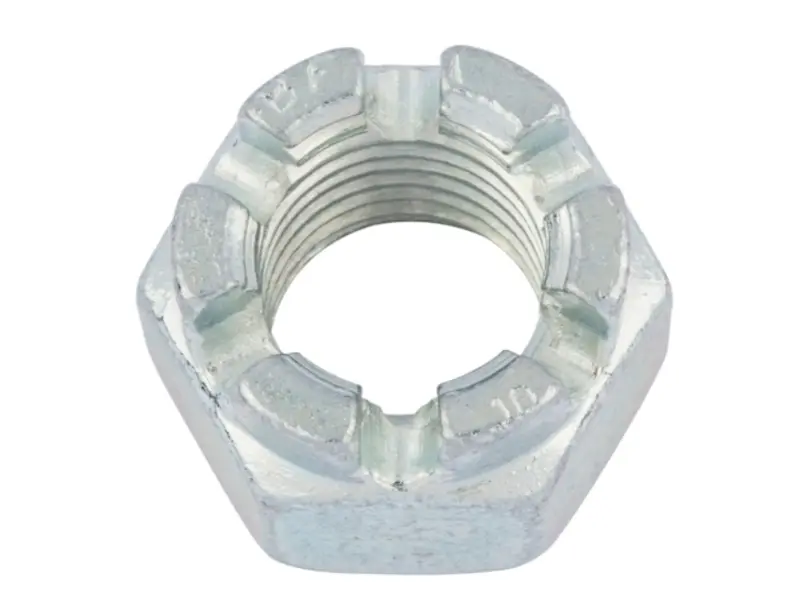 Är DIN935 hexslitsad slottsmutter kolstål anti-lossande fästelement lämpligt för vibrationstunga maskiner?
